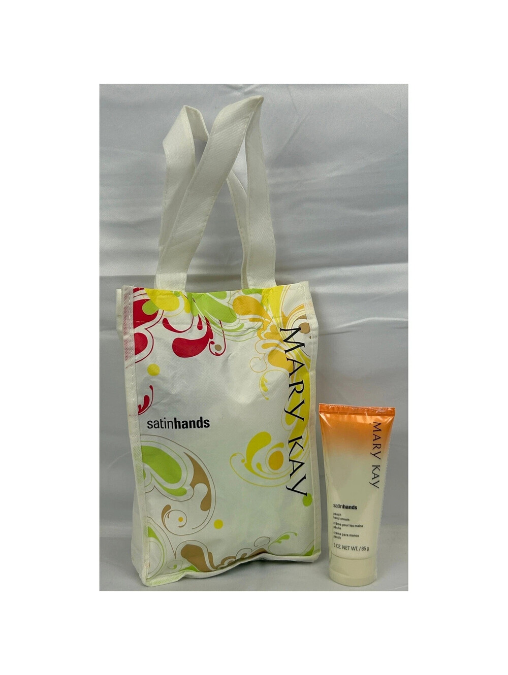 Mary Kay Satinhands Peach Hand Cream 3fl. oz with Reusable Tote Bag NEW Sealed